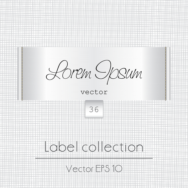 White fabric tag template vector 07