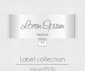 White fabric tag template vector 08