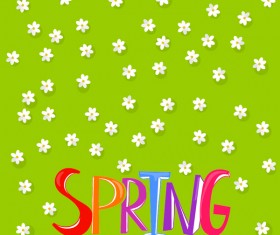 White flower with green spring background vector