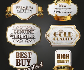 White with golden labels retor vector