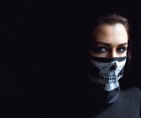 Woman with black background Stock Photo
