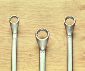 Wooden table socket wrench Stock Photo 02