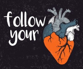 Your heart illustration vector material 02