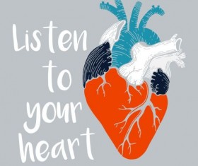 Your heart illustration vector material 03