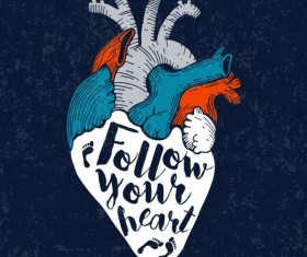 Your heart illustration vector material 06