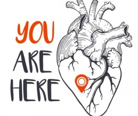 Your heart illustration vector material 08