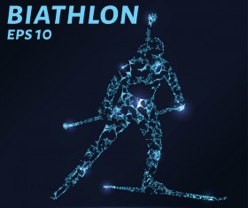 biathlon with points lines 3D vector