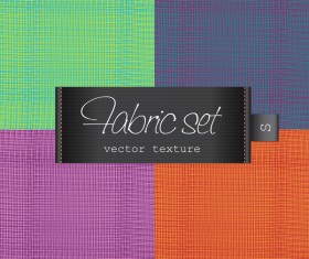 black fabric tag with colored fabric background vector 01