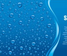 blue drops panorama text vector background 02