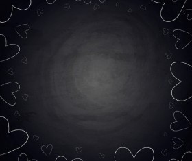 chalkboard background with heart frame vector