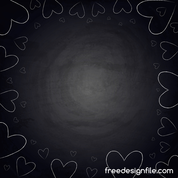 chalkboard background with heart frame vector