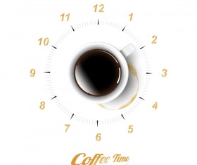 coffee with time vector background