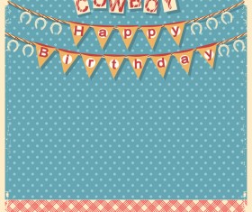 cowboy child birthday background vector