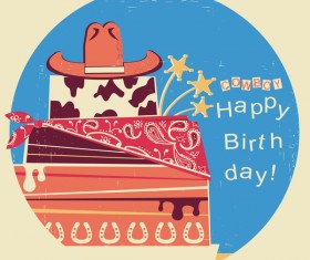 cowboy happy birthday symbol vector