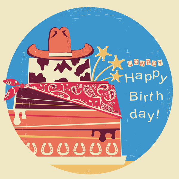 cowboy happy birthday symbol vector