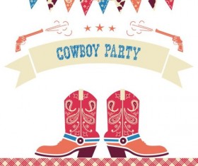 cowboy party background vector
