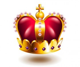 crown with cross and pink pearls vector