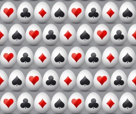 easter egg with poker sign pattern vector 01