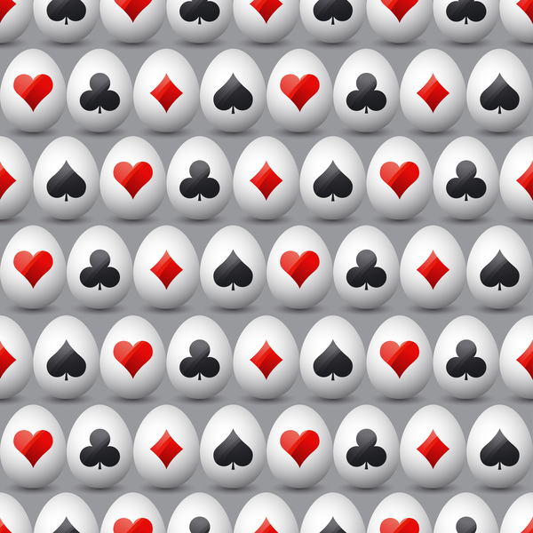 easter egg with poker sign pattern vector 01