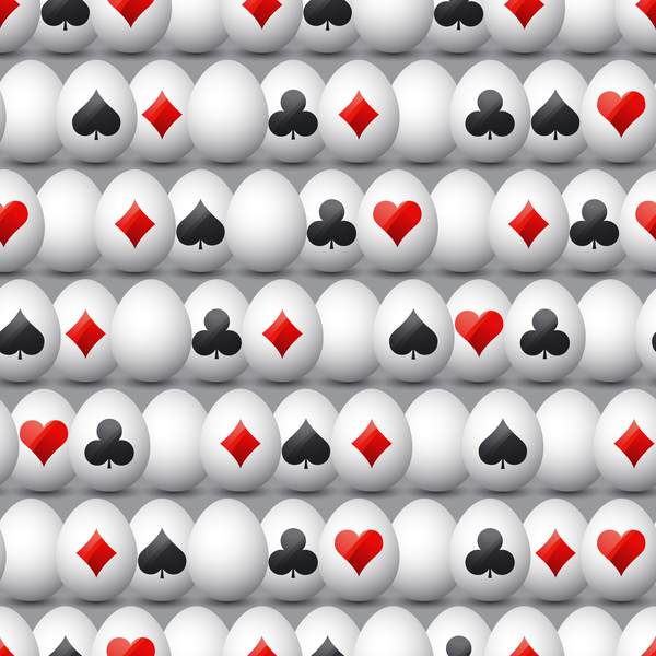 easter egg with poker sign pattern vector 02