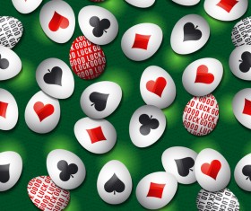 easter egg with poker sign pattern vector 03