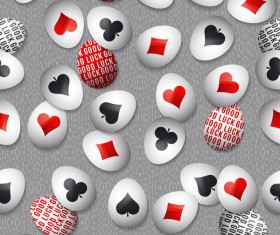 easter egg with poker sign pattern vector 04
