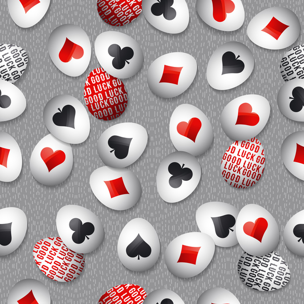 easter egg with poker sign pattern vector 04