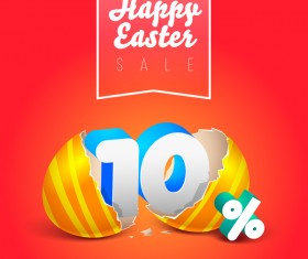 easter eggs with discounts background template vector 01