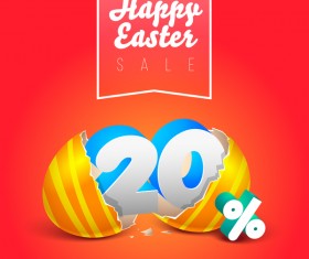 easter eggs with discounts background template vector 02