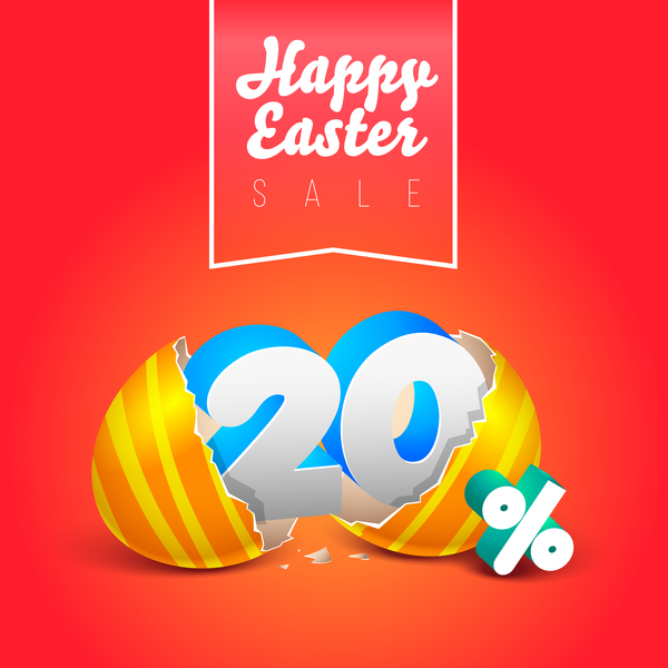 easter eggs with discounts background template vector 02