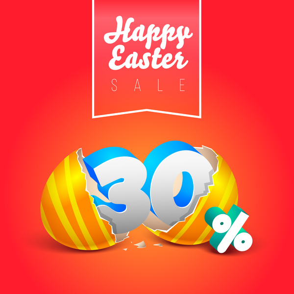 easter eggs with discounts background template vector 03