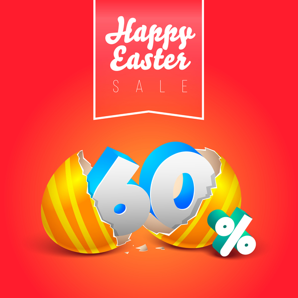 easter eggs with discounts background template vector 06