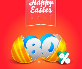 easter eggs with discounts background template vector 08