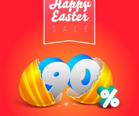 easter eggs with discounts background template vector 09