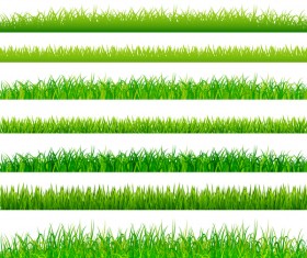 green grass border set vector