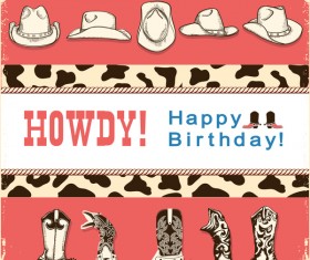 howdy card text vector 01