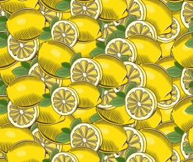 lemon seamless hand drawn vector