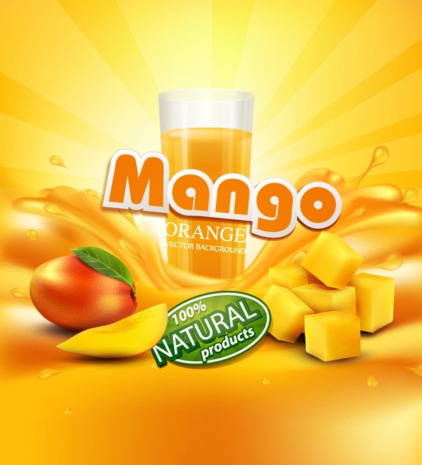 mango orange background vector 01