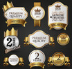 White labels with golden ribbon vector free download