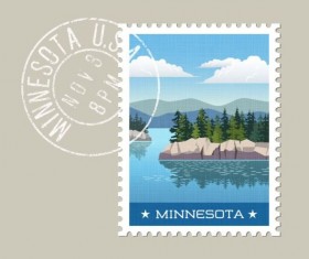 minnesota postage stamp template vector