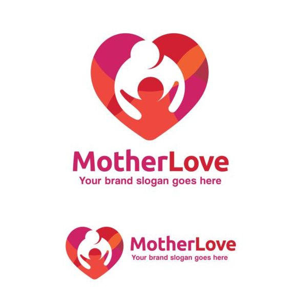 mother love logo design vector