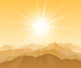 mountain with sunshine vector background