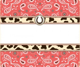 paisley pattern with card template vector