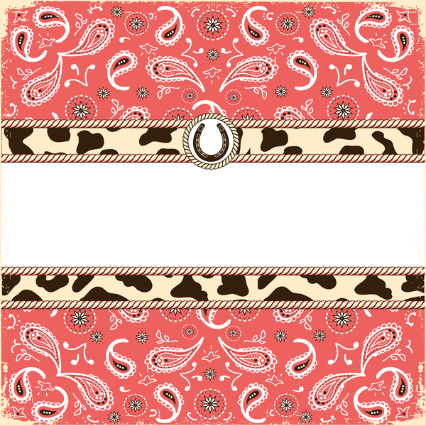 paisley pattern with card template vector