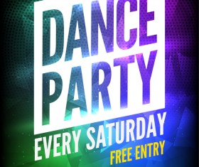 pance party poster template vector 02