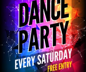 pance party poster template vector 03