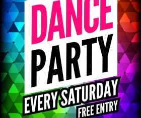 pance party poster template vector 05