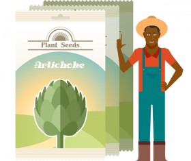 plant seed poster retro vector 02