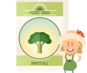 plant seed poster retro vector 04