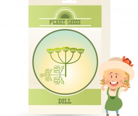 plant seed poster retro vector 05